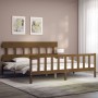 Honey brown solid wood bed frame and headboard 200x200 cm by vidaXL, Beds and slatted bases - Ref: Foro24-3193359, Price: 164...