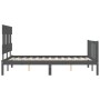 Gray solid wood bed frame with headboard 120x200 cm by vidaXL, Beds and slatted bases - Ref: Foro24-3193333, Price: 138,99 €,...