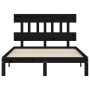 Bed frame with black solid wood headboard 140x200 cm by vidaXL, Beds and slatted bases - Ref: Foro24-3193600, Price: 152,74 €...