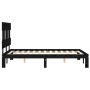 Bed frame with black solid wood headboard 140x200 cm by vidaXL, Beds and slatted bases - Ref: Foro24-3193600, Price: 152,74 €...