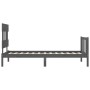 Estructura de cama con cabecero madera maciza gris 90x200 cm de vidaXL, Camas y somieres - Ref: Foro24-3193323, Precio: 108,1...