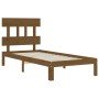 Single bed frame with honey brown wooden headboard by vidaXL, Beds and slatted bases - Ref: Foro24-3193564, Price: 116,99 €, ...