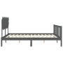 Estructura cama de matrimonio con cabecero madera maciza gris de vidaXL, Camas y somieres - Ref: Foro24-3193483, Precio: 165,...