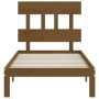 Single bed frame with honey brown wooden headboard by vidaXL, Beds and slatted bases - Ref: Foro24-3193564, Price: 116,99 €, ...