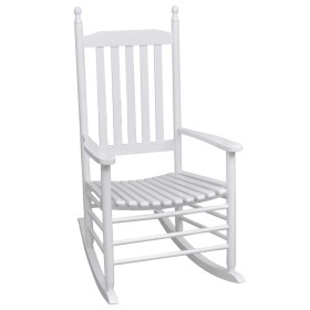 Wooden rocking chair with curved white wood seat by vidaXL, Garden chairs - Ref: Foro24-40858, Price: 127,39 €, Discount: %