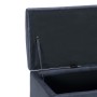 Bench with storage space 116 cm gray synthetic suede leather by vidaXL, Benches for halls and storage - Ref: Foro24-281316, P...