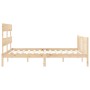 Double bed frame with solid wood headboard by vidaXL, Beds and slatted bases - Ref: Foro24-3193276, Price: 146,42 €, Discount: %