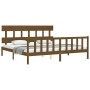 Estructura de cama con cabecero madera maciza marrón miel de vidaXL, Camas y somieres - Ref: Foro24-3193354, Precio: 161,33 €...