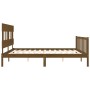 Estructura de cama con cabecero madera maciza marrón miel de vidaXL, Camas y somieres - Ref: Foro24-3193354, Precio: 161,33 €...