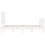 Double bed frame with white solid wood headboard by vidaXL, Beds and slatted bases - Ref: Foro24-3193312, Price: 148,68 €, Di...