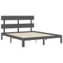 Estructura de cama matrimonio con cabecero madera maciza gris de vidaXL, Camas y somieres - Ref: Foro24-3193538, Precio: 148,...