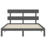 Estructura de cama matrimonio con cabecero madera maciza gris de vidaXL, Camas y somieres - Ref: Foro24-3193538, Precio: 148,...