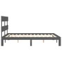 Estructura de cama matrimonio con cabecero madera maciza gris de vidaXL, Camas y somieres - Ref: Foro24-3193538, Precio: 148,...