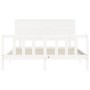 Estructura de cama con cabecero madera maciza blanco 160x200 cm de vidaXL, Camas y somieres - Ref: Foro24-3193412, Precio: 16...