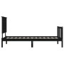 Single bed frame with black solid wood headboard by vidaXL, Beds and slatted bases - Ref: Foro24-3193365, Price: 128,56 €, Di...