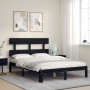 Estructura de cama con cabecero madera maciza negro 120x200 cm de vidaXL, Camas y somieres - Ref: Foro24-3193530, Precio: 132...