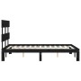 Estructura de cama con cabecero madera maciza negro 120x200 cm de vidaXL, Camas y somieres - Ref: Foro24-3193530, Precio: 132...