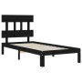 Single bed frame with black solid wood headboard by vidaXL, Beds and slatted bases - Ref: Foro24-3193560, Price: 103,99 €, Di...