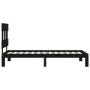 Single bed frame with black solid wood headboard by vidaXL, Beds and slatted bases - Ref: Foro24-3193560, Price: 103,99 €, Di...