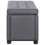 Gray synthetic leather storage ottoman 87.5 cm by vidaXL, Benches for halls and storage - Ref: Foro24-281373, Price: 103,39 €...