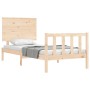 Bed frame with solid wood headboard 90x200 cm by vidaXL, Beds and slatted bases - Ref: Foro24-3193386, Price: 100,90 €, Disco...