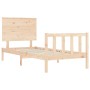 Bed frame with solid wood headboard 90x200 cm by vidaXL, Beds and slatted bases - Ref: Foro24-3193386, Price: 100,90 €, Disco...