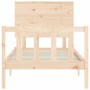 Bed frame with solid wood headboard 90x200 cm by vidaXL, Beds and slatted bases - Ref: Foro24-3193386, Price: 100,90 €, Disco...