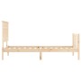 Bed frame with solid wood headboard 90x200 cm by vidaXL, Beds and slatted bases - Ref: Foro24-3193386, Price: 100,90 €, Disco...