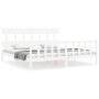 Double bed frame with white solid wood headboard by vidaXL, Beds and slatted bases - Ref: Foro24-3193352, Price: 163,57 €, Di...