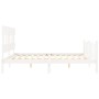 Double bed frame with white solid wood headboard by vidaXL, Beds and slatted bases - Ref: Foro24-3193352, Price: 163,57 €, Di...