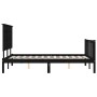 Double bed frame with black solid wood headboard by vidaXL, Beds and slatted bases - Ref: Foro24-3193380, Price: 182,99 €, Di...