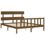 Estructura de cama con cabecero madera marrón miel 160x200 cm de vidaXL, Camas y somieres - Ref: Foro24-3193284, Precio: 159,...