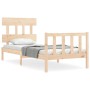 Bed frame with solid wood headboard by vidaXL, Beds and slatted bases - Ref: Foro24-3193301, Price: 91,43 €, Discount: %