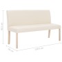 Polyester bench 139.5 cm cream color by vidaXL, Benches for halls and storage - Ref: Foro24-281337, Price: 213,99 €, Discount: %