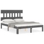 Estructura de cama con cabecero madera maciza gris 120x200 cm de vidaXL, Camas y somieres - Ref: Foro24-3193593, Precio: 133,...