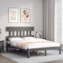 Estructura de cama con cabecero madera maciza gris 120x200 cm de vidaXL, Camas y somieres - Ref: Foro24-3193593, Precio: 133,...