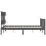 Estructura de cama matrimonio con cabecero madera maciza gris de vidaXL, Camas y somieres - Ref: Foro24-3193308, Precio: 165,...