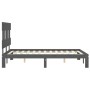 Estructura de cama con cabecero madera maciza gris 120x200 cm de vidaXL, Camas y somieres - Ref: Foro24-3193593, Precio: 133,...