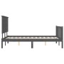 Estructura de cama con cabecero madera maciza gris 200x200 cm de vidaXL, Camas y somieres - Ref: Foro24-3193423, Precio: 178,...