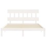 Estructura de cama con cabecero madera maciza blanco 160x200 cm de vidaXL, Camas y somieres - Ref: Foro24-3193607, Precio: 14...