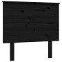 Bed frame with black solid wood headboard 100x200 cm by vidaXL, Beds and slatted bases - Ref: Foro24-3193395, Price: 137,96 €...