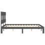 Double bed frame with gray solid wood headboard by vidaXL, Beds and slatted bases - Ref: Foro24-3193603, Price: 157,15 €, Dis...