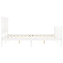 White solid wood bed frame with headboard 160x200 cm by vidaXL, Beds and slatted bases - Ref: Foro24-3193347, Price: 149,60 €...