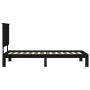 Bed frame with black solid wood headboard 100x200 cm by vidaXL, Beds and slatted bases - Ref: Foro24-3193655, Price: 116,54 €...