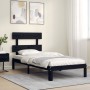 Single bed frame with black solid wood headboard by vidaXL, Beds and slatted bases - Ref: Foro24-3193495, Price: 98,39 €, Dis...