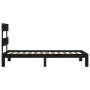 Single bed frame with black solid wood headboard by vidaXL, Beds and slatted bases - Ref: Foro24-3193495, Price: 98,39 €, Dis...