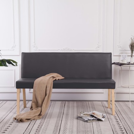 Synthetic leather bench 139.5 cm gray by vidaXL, Benches for halls and storage - Ref: Foro24-281332, Price: 201,17 €, Discoun...