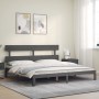 Estructura de cama con cabecero madera maciza gris 200x200cm de vidaXL, Camas y somieres - Ref: Foro24-3193553, Precio: 168,8...