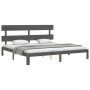 Estructura de cama con cabecero madera maciza gris 200x200cm de vidaXL, Camas y somieres - Ref: Foro24-3193553, Precio: 168,8...