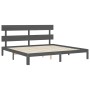 Estructura de cama con cabecero madera maciza gris 200x200cm de vidaXL, Camas y somieres - Ref: Foro24-3193553, Precio: 168,8...